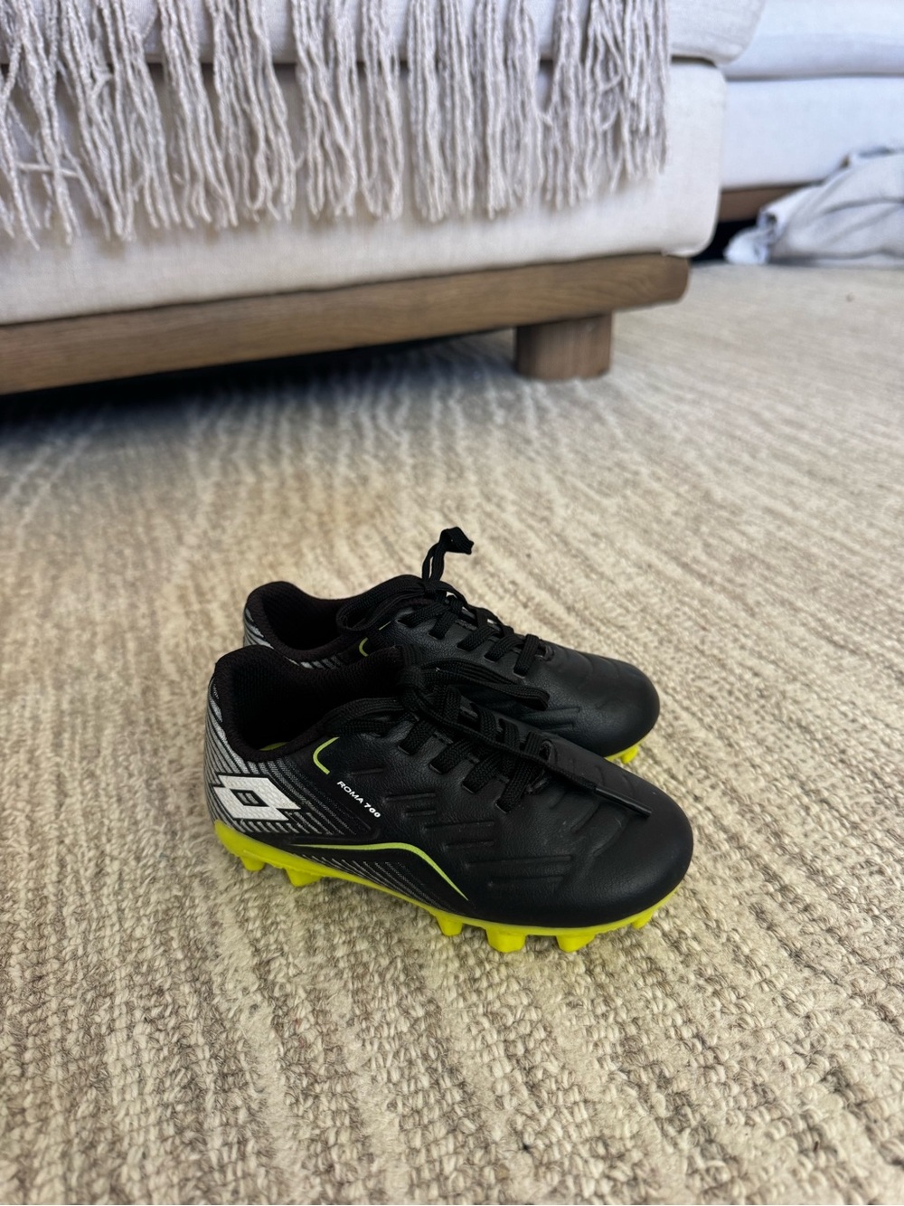Toddler Black & Neon Yellow Soccer Cleats